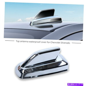 N[Jo[ Chevy Silverado GMC SierrãNgbvAeȋJo[gx[ Chrome Top Antenna Decor Cover Trim Bezels For Chevy Silverado GMC Sierra