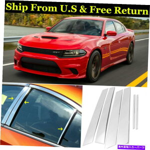 N[Jo[ tBbg2011-2021_bW[dNs[|XggJo[6pcs Fit 2011- 2021 Dodge Charger Chrome Pillar Post Trim Cover 6PCS