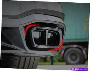 N[Jo[ VWSt8RC2020 2021̃ubNAGL][XgpCv}t[`bvJo[g Black Rear Exhaust Pipe Muffler Tip Cover Trim for VW Golf 8 R line 2020 2021