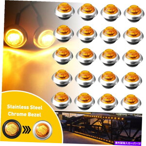 N[Jo[ 20x 3/4 "Ao[LEDTCh}[J[NAXCggbNg[[RVhCg 20X 3/4" Amber LED Side Marker Clearance Light for Truck Trailer RV Waterproof