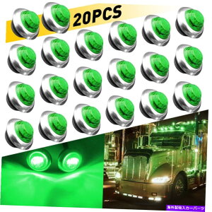 N[Jo[ 20x 3/4 "ΐFLEDTCh}[J[NAXCggbNg[[RVĥ߂̃Cg 20X 3/4" Green LED Side Marker Clearance Light for Truck Trailer RV Waterproof