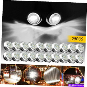 N[Jo[ 20x 3/4 "gbNg[[RVhp̔LEDTCh}[J[NAXCg 20X 3/4" White LED Side Marker Clearance Light for Truck Trailer RV Waterproof