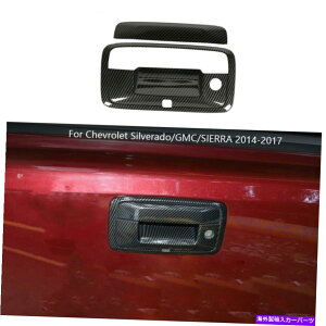 N[Jo[ J[{Ae[Q[gnhJo[Jo[g14-17Vo[hVG̃Jz[ Carbon Rear Tailgate Handle Cover Trim w/Camera Hole For 14-17 Silverado Sierra