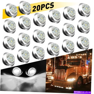 N[Jo[ 20x 3/4 "zCg3 LEDNAXTCh}[J[eW.NOg[[ 20X 3/4" WHITE 3 LED CLEARANCE SIDE MARKER BULLET LIGHTS W. CHROME RING TRAILER