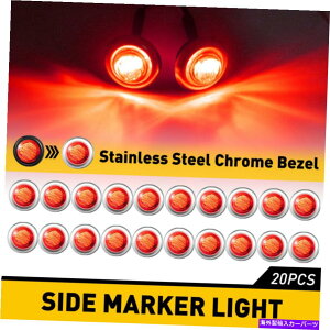 N[Jo[ 20xsbNAbvEhTCh}[J[Cg3/4 "LEDeۃCggbNg[[bhuCg 20X Pickup Round Side Marker light 3/4"LED Bullet Light Truck Trailer red bright
