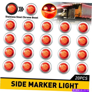 N[Jo[ 20xAo[bhȂ3/4 "LEDTCh}[J[NAXgbNg[[p̒eۃCg 20X Amber Red etc 3/4" LED Side Marker Clearance Bullet Lights for Truck Trailer