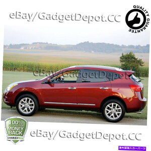 N[Jo[ 2008 2009-2013̓Y[ONhAnhX}[gL[̃JbgAEgƃJo[ For 2008 2009-2013 Nissan Rogue Chrome Door Handle Covers with Smart Key Cutout