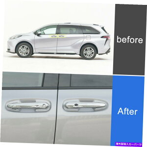 N[Jo[ g^VGi2021 2022J[NhAnhLb`Jo[gANZT[p For Toyota Sienna 2021 2022 Car Chrome Door Handle Catch Cover Trim Accessories