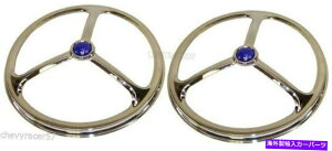 N[Jo[ 7 "wbhCgwbhvdNgOJo[[JXgCo[u[hbg12V 7" Headlight Headlamp Bulbs Chrome Trim Ring Covers Lucas Tri Bar Blue Dot 12V