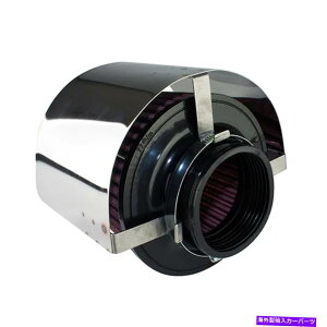 N[Jo[ R[X|[c[VOJ[R[hGAtB^[Jo[q[gV[hN2.5 '' -5 "lbN Cone Sport Racing Car Cold Air Filter Cover Heat Shield Chrome For 2.5''-5" Neck