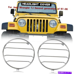�N���[���J�o�[ 2PCS�x�[���t�����g�w�b�h���C�g�A�u�X�g�����J�o�[�L�b�g�W�[�v�����O���[97-06 TJ 2PCS Bezels Front Head Light ABS Trim Cover Kit for Jeep Wrangler 97-06 TJ�y���s�A���i�z