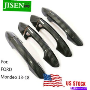 N[Jo[ J[{t@Co[hAnhJo[2015-20tH[hGbW2013-21t[Wh̃X}[g Carbon Fiber Door Handle Cover Smart For 2015-20 Ford Edge 2013-21 Fusion Mondeo