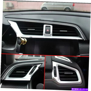 �N���[���J�o�[ �z���_�V�r�b�N2016-2021�N�����_�b�V���{�[�hAC�G�A�x���g�A�E�g���b�g�J�o�[�g���� For Honda Civic 10th 2016-2021 Chrome Dashboard AC Air Vent Outlet Cover Trim�y���s�A���i�z