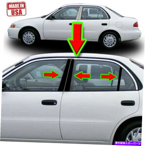 hAs[ g^J[̍g98-02 6pcZbghAJo[sAm|Xg Black Pillar Trim for Toyota Corolla 98-02 6pc Set Door Cover Piano Post