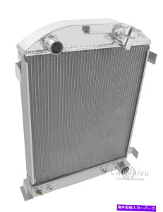 Radiator 1932�t�H�[�h�X�g���[�g���b�h3��r���b�gRS���W�G�[�^�[�n�C�{�[�C�i�V�F�r�[v8�jfor a/t�܂���m/t 1932 Ford Street Rod 3 Row Billet RS Radiator Hi-boy (Chevy V8) For A/T or M/T�y���s�A���i�z