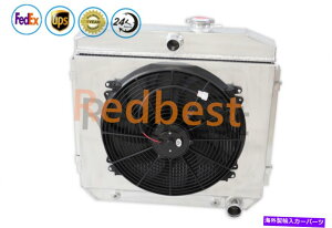 Radiator 55-57�V�{���[�x���G�A4.6L 4638cc V8 3��A���~�j�E�����W�G�[�^�[+�V�����E�h+�t�@�� Fits 55-57 Chevrolet Bel Air 4.6L 4638CC V8 3 Rows Aluminum Radiator+Shroud+fan�y���s�A���i�z