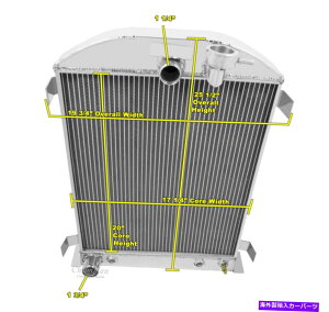 Radiator 2�s1 �`���[�u1932�N�t�H�[�h�n�C�{�[�C�t�H�[�h�\���̂��߂̃`�����s�I�����W�G�[�^�[ 2 Row 1 Tubes DR Champion Radiator for 1932 Ford High Boy Ford Configuration�y���s�A���i�z