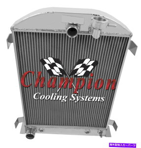Radiator 2�s1 1932�N�t�H�[�h�n�C�{�[�C�t�H�[�h�̍\���̂��߂̃`���[�uAL�`�����s�I�����W�G�[�^�[ 2 Row 1 Tubes AL Champion Radiator for 1932 Ford High Boy Ford Configuration�y���s�A���i�z