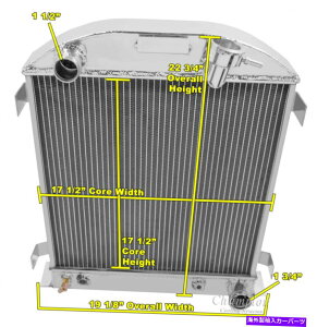 Radiator 2�s1 �`���[�u�R�[���h�`�����s�I�����W�G�[�^�[1932�N�t�H�[�h�`���b�v�V�{���[/���[�p���\�� 2 Row 1 Tubes Cold Champion Radiator for 1932 Ford Chopped Chevy/Mopar Config�y���s�A���i�z