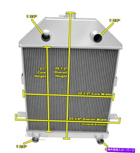 Radiator 1941tH[hgbNtbgwbhWG[^[AA~jE3`sIWG[^[ 1941 Ford Truck Flat Head Radiator, Polished Aluminum 3 Row Champion Radiator