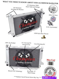 Radiator 1985N1996ÑtH[huRV8GW3AR`sIWG[^[W/ 16 "t@ 3 Row AR Champion Radiator W/ 16" Fan for 1985 - 1996 Ford Bronco V8 Engine