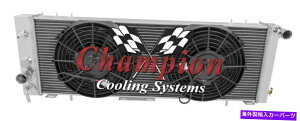 Radiator 2��A���~�j�E���`�����s�I�����W�G�[�^�[W/ 2 10�C���`�t�@��1984-1990 Jeep Cherokee 2 Row Aluminum Champion Radiator W/ 2 10 Fans for 1984 - 1990 Jeep Cherokee�y���s�A���i�z