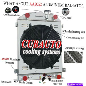 Radiator �A���~�j�E��3�񃉃W�G�[�^�[+�V�����E�h�t�@���������[�t�B�b�g1932�t�H�[�h�n�C�{�[�C�t���b�g�w�b�hv8�č� Aluminum 3 Row Radiator+Shroud Fan&Relay Fit 1932 Ford High Boy Flat Head V8 US�y���s�A���i