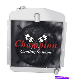 Radiator 3A~jE`sIWG[^[W/ 16C`t@1947 1948 1949v}XN[y 3 Row Aluminum Champion Radiator W/ 16" Fan for 1947 1948 1949 Plymouth Coupe