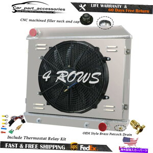 Radiator 4��̃��W�G�[�^�[+�V�����E�h�t�@�������[�L�b�g�t�B�b�g63?66�V�{���[GMC C/K C10 C20 K30�s�b�N�A�b�v 4 Row Radiator+Shroud Fan Relay Kit Fit 63~66 Chevy GMC C/K C10 C20 K30 Pickup�y���s�A���i�z