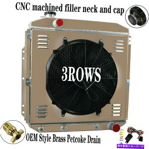 Radiator 3񃉃WG[^[VEht@[53-56 Ford F100 F250 F-350sbNAbvTV8 3.5L 3 Rows Radiator Shroud Fan Relay for 53-56 Ford F100 F250 F-350 Pickup TV8 3.5L