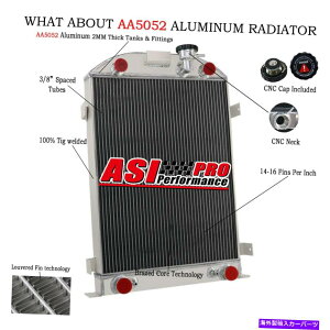 Radiator 1930-1936 1933 1935 Ford Model-A�t���b�g�w�b�hV8�G���W����4��A���~�j�E�����W�G�[�^�[ 4 Row Aluminum Radiator For 1930-1936 1933 1935 Ford Model-A Flat Head V8 Engine�y���s�A���i�z