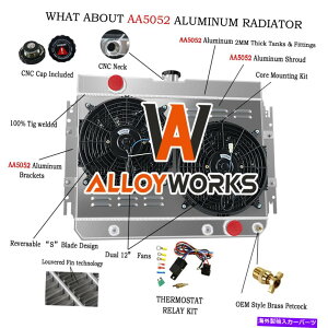 Radiator 1963-1968��3��̃��W�G�[�^�[�V�����E�h�t�@�� 3 Row Radiator Shroud Fan For 1963-1968 Chevy Impala EL Camino Biscayne Belair�y���s�A���i�z