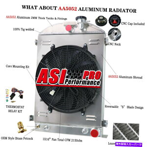 Radiator 3A~jEWG[^[+VEht@+[tBbg1935-1936tH[hfA GMV{[V8 3 Rows Aluminum Radiator+Shroud Fan+Relay Fit 1935-1936 Ford Model A GM Chevy V8