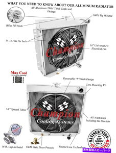 Radiator 3 row WR`sIWG[^[[z[XpX20 "A16"t@1964-1968tH[hMNV[ 3 Row WR Champion Radiator Lowhose Pass 20",16" Fan for 1964 - 1968 Ford Galaxie