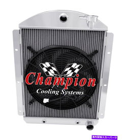 Radiator 3列のDRチャンピオンラジエーターW/ 16 "ファン1941-1946シボレートラックv8スモールブロック 3 Row DR Champion Radiator W/ 16" Fan for 1941 - 1946 Chevy Truck V8 Small Block