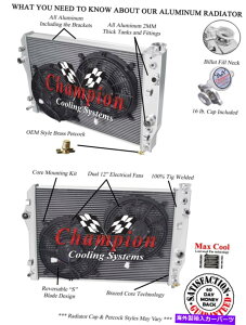 Radiator 2��RR�`�����s�I�����W�G�[�^�[W/ 2 12 1998 1999�V�{���[�J�}��V8 ENG�̃t�@�� 2 Row RR Champion Radiator W/ 2 12 Fans for 1998 1999 Chevrolet Camaro V8 Eng�y���s�A���i�z