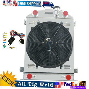 Radiator 1932NtH[hfFlathead V8\3RAWG[^[VEht@ 3 Row Core Radiator Shroud Fan For 1932 Ford Model FlatHead V8 Configuration