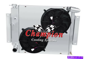 Radiator 2��MN�`�����s�I�����W�G�[�^�[�A12 �t�@���A�V�����E�h-1971-1980 International Scout II V8 2 Row MN Champion Radiator,12 Fans,Shroud-1971-1980 International Scout II V8�y���s�A���i�z