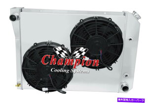 Radiator 1968-1979V{[Nova 3̑Ɛt@ƃVEht̃WG[^[ 1968-1979 Chevrolet Nova 3 Row Alum CA Radiator with Fans and Shroud
