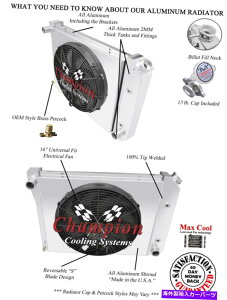 Radiator 4��RR�`�����s�I�����W�G�[�^�[20 �A16�t�@���A�V�����E�h-1968-1974�V�{���[�V�{���[II�m���@ 4 Row RR Champion Radiator 20,16 Fan,Shroud - 1968 - 1974 Chevy Chevy II Nova�y���s�A���i�z