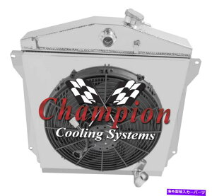 Radiator 1943-1948�V�{���[�J�[ - 16�C���`�̃t�@���ƃV�����E�h��������`�����s�I��3�񃉃W�G�[�^�[ 1943 - 1948 Chevrolet Cars - Champion 3 Row Radiator with a 16in Fan and Shroud