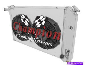 Radiator 2�s1 JR�`�����s�I�����W�G�[�^�[�A2 12�t�@���A1977�N����1983�N�̃R���x�b�gV8 ENG�̃V�����E�h 2 Row 1 JR Champion Radiator,2 12 Fans,Shroud for 1977 - 1983 Corvette V8 Eng�y���s�A���i�z