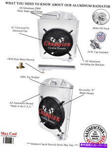 Radiator 3RC`sIWG[^[W/ 16 "t@ƃVEh1941N1946ÑV{[sbNAbv 3 Row RC Champion Radiator W/ 16" Fan and Shroud for 1941 - 1946 Chevy Pickup