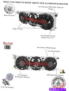 Radiator 2��JR�`�����s�I�����W�G�[�^�[�A3 10 �t�@���ƃV�����E�h1992�N�̃W�[�v�R�}���` 2 Row JR Champion Radiator, 3 10 Fans and Shroud for 1991 1992 Jeep Comanche�y���s�A���i�z