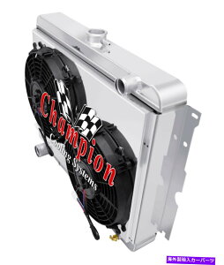 Radiator 3��JR�`�����s�I�����W�G�[�^�[�A10 �t�@���A�V�����E�h-1970-1972�_�b�W�`���[�W���[�r�b�O�u���b�NV8 3 Row JR Champion Radiator,10 Fans,Shroud-1970-1972 Dodge Charger Big Block V8�y���s�A���i�z