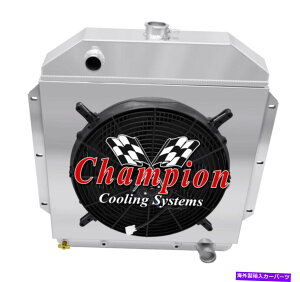 Radiator 4 rowq`sIWG[^[A16C`t@A1949N1953ÑtH[hJ[V{[GO 4 Row Atom Champion Radiator,16" Fan,Shroud for 1949 - 1953 Ford Cars Chevy Eng