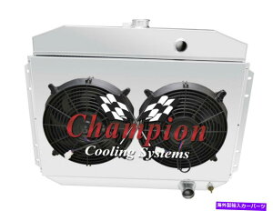 Radiator 2���SR�`�����s�I�����W�G�[�^�[�A2 12 �t�@���A�V�����E�h-1961-1964�t�H�[�hF�V���[�Y6 cyl eng 2 Row SR Champion Radiator,2 12 Fans,Shroud-1961-1964 Ford F-Series 6 Cyl Eng�y���s�A���i�z