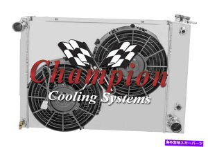 Radiator 2���SR�`�����s�I�����W�G�[�^�[�A2 10 �t�@���A�V�����E�h-1967 68 1969�g�����X�A���X���[���u���b�N 2 Row SR Champion Radiator,2 10 Fans,Shroud - 1967 68 1969 Trans Am Small Block�y���s�A���i�z