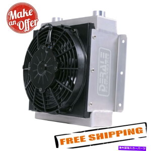 Radiator Derale 65860 18��̃n�C�t���[���[�V���O�����[�g�t���[�h�N�[���[���Ⴂ�t�@�� Derale 65860 18 Row Hi-Flow Racing Remote Fluid Cooler with Low Profile Fan