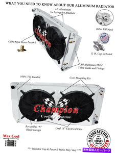 Radiator 3 row jr�`�����s�I�����W�G�[�^�[�A16 �t�@���A�V�����E�h-1994-2002�V�{���[C/K�s�b�N�A�b�v�f�B�[�[��V8 3 Row JR Champion Radiator,16 Fans,Shroud-1994-2002 Chevy C/K Pickups Diesel V8�y���s�A���i�z